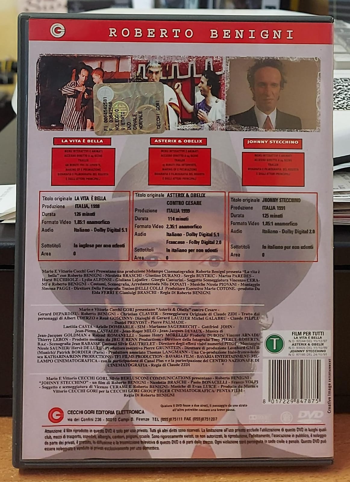 LA VITA E' BELLA + JOHNNY STECCHINO (NO ASTERIX)