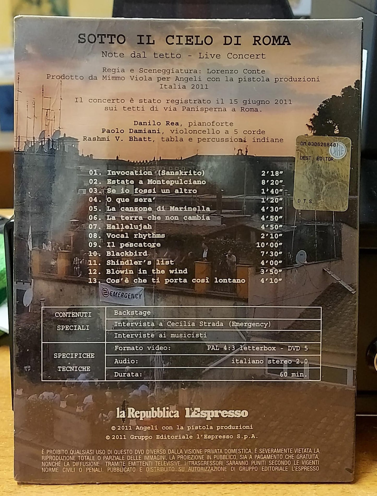 SOTTO IL CIELO DI ROMA - NOTE DAL TETTO LIVE CONCERT - NUOVO MAI APERTO