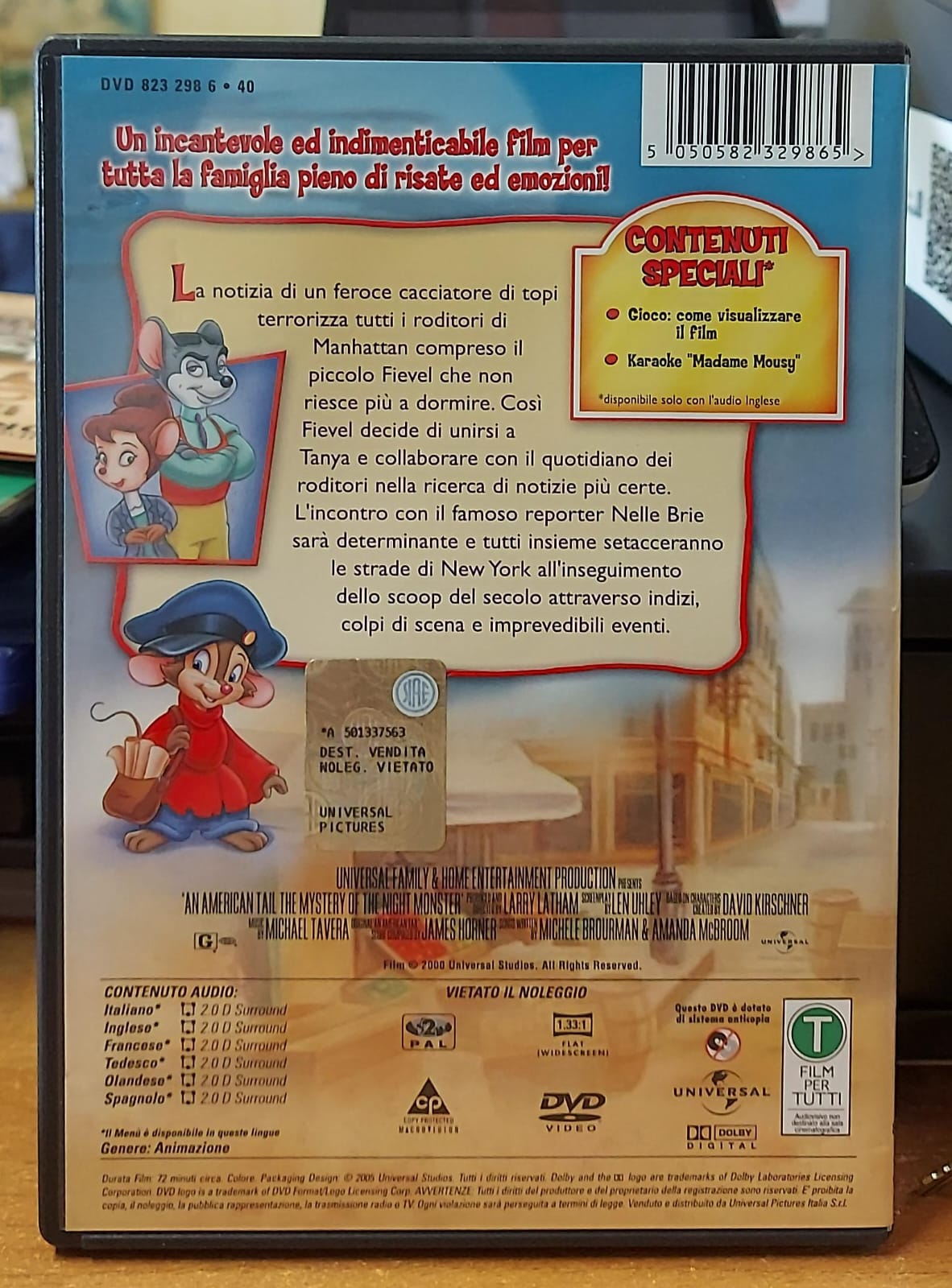 Fievel Il Mistero del Mostro della Notte DVD Usato - Animazione