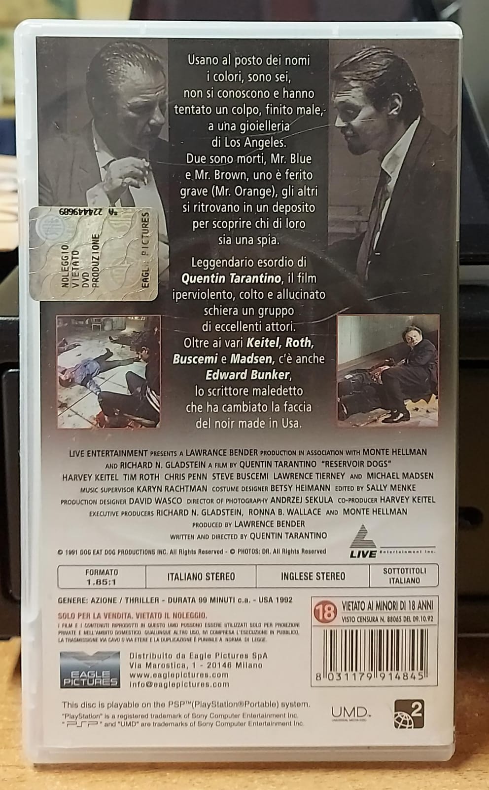 Le Iene Reservoir Dogs UMD Film PSP Usato - Tarantino Cult