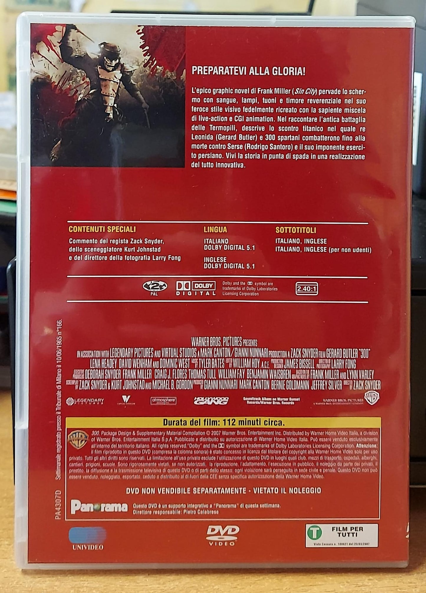 300 DVD Edizione Editoriale - Film Epico Spartani