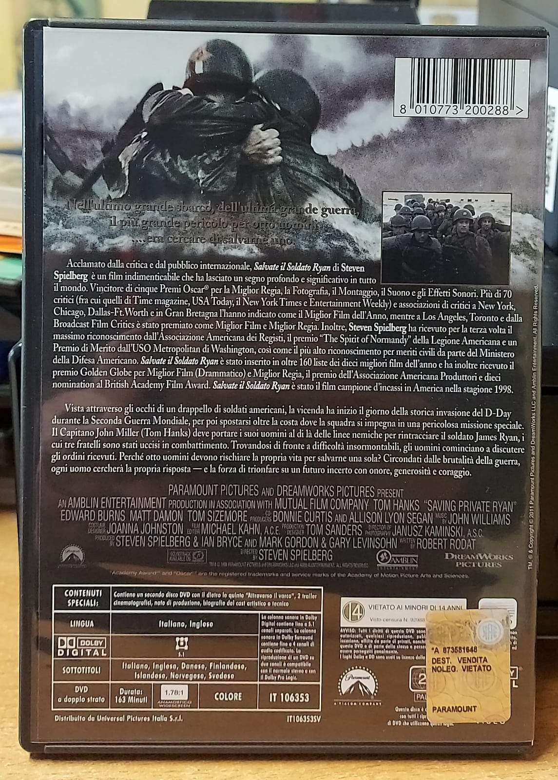 Salvate il Soldato Ryan DVD 2 Dischi Spielberg Tom Hanks