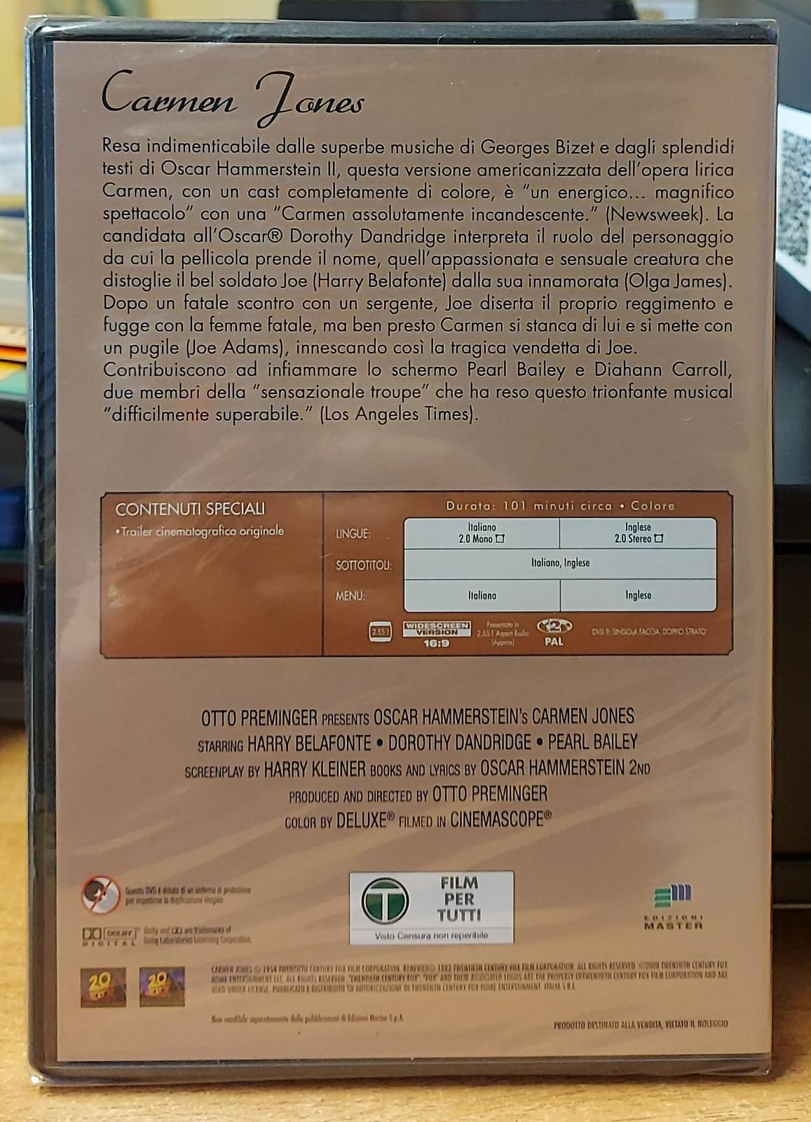 Carmen Jones DVD - Musical Classico Otto Preminger Nuovo Sigillato