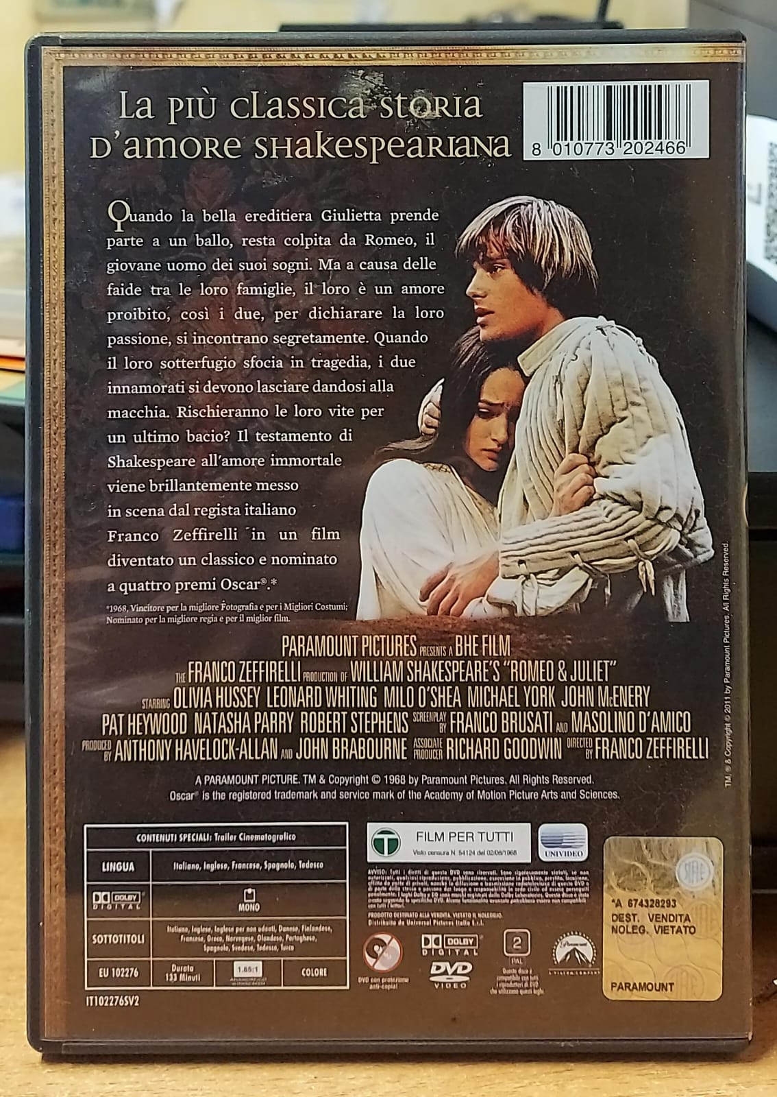 Romeo & Giulietta DVD - Film Classico Franco Zeffirelli 1968