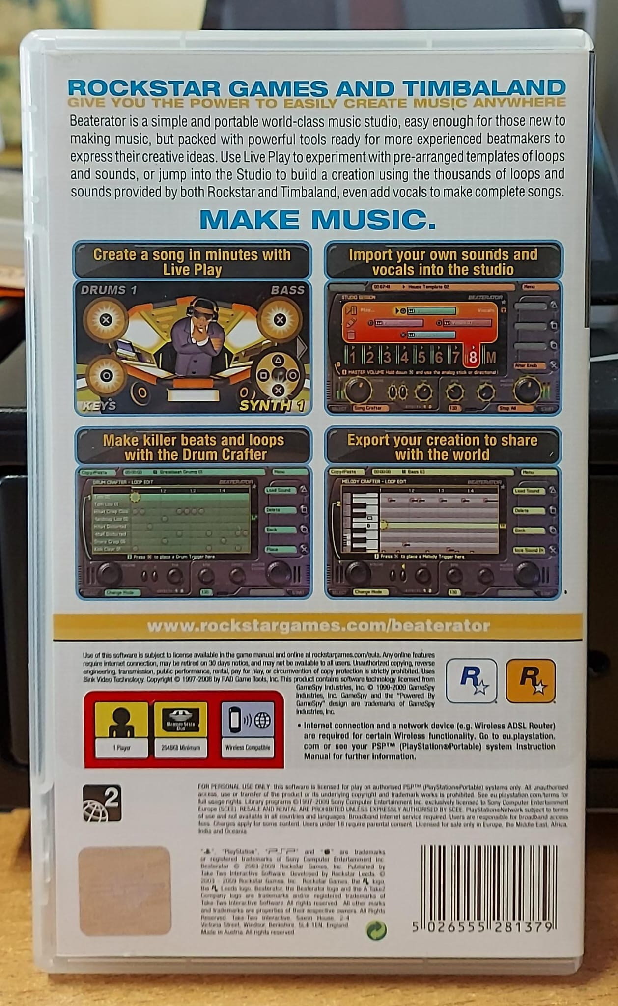 Beaterator PSP - Music Creation Software by Rockstar