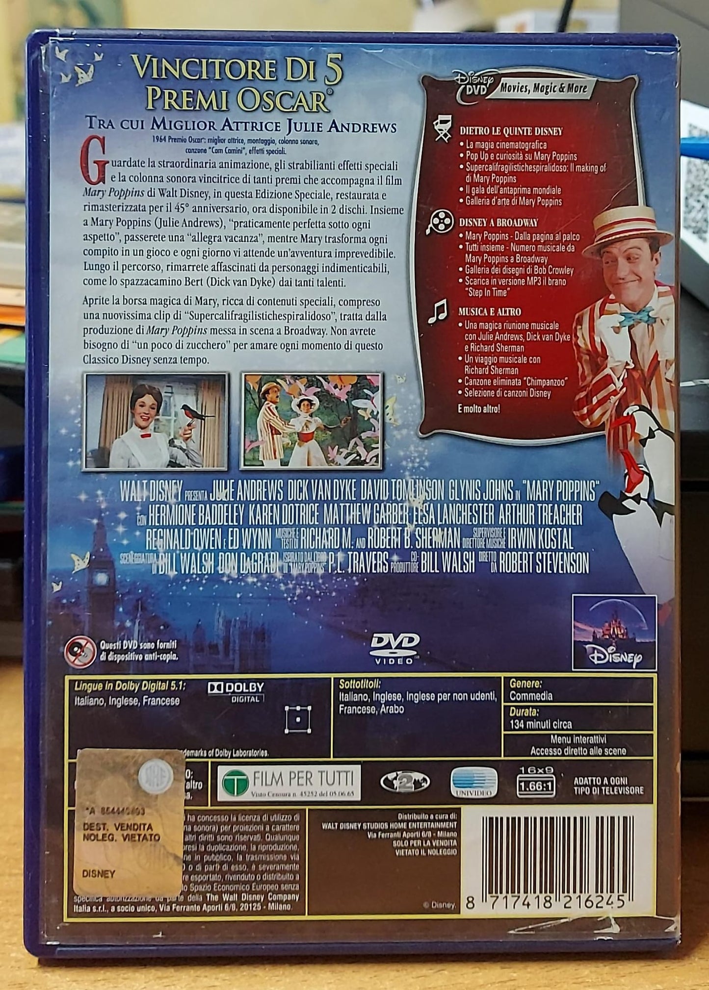 Mary Poppins 45° Anniversario DVD - Edizione Doppio Disco Usata