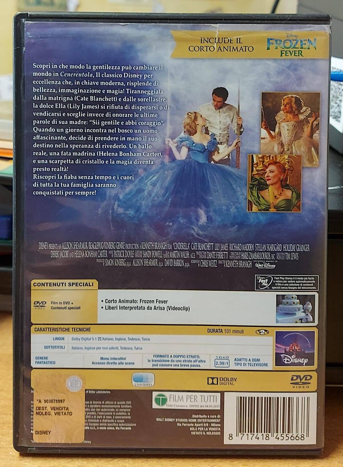 Cenerentola DVD Usato - Film Live Action Disney 2015