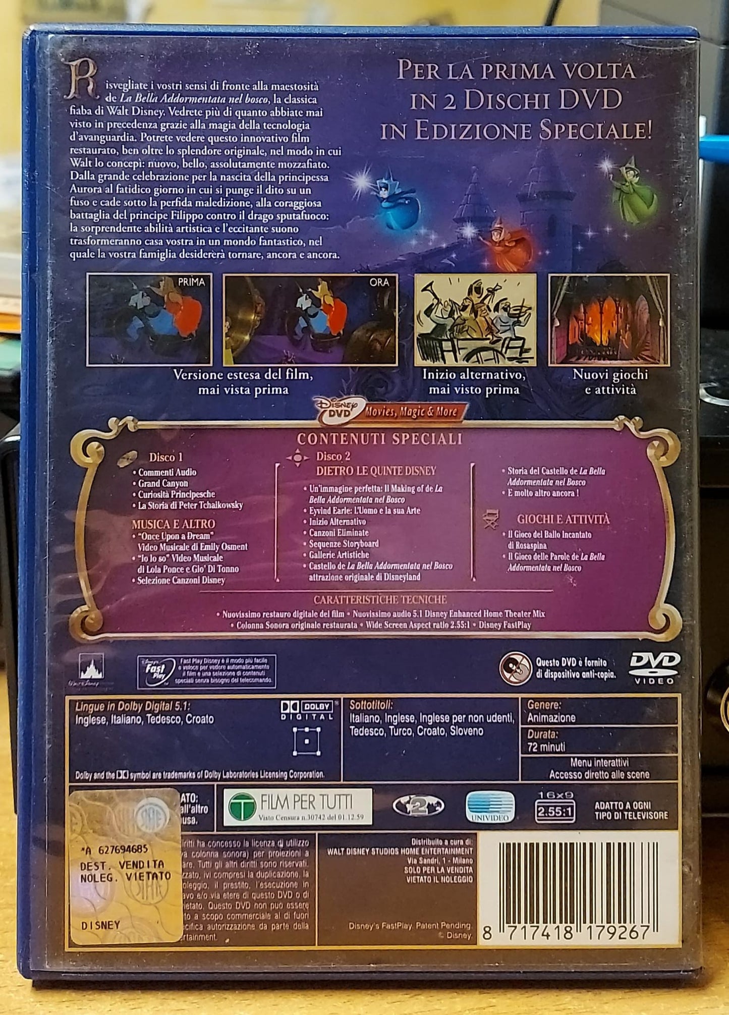 La Bella Addormentata nel Bosco DVD - Edizione Speciale 2 Dischi Disney Usata