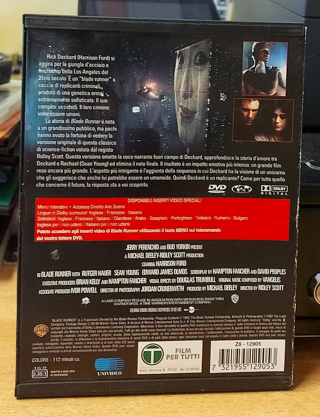 Blade Runner Edizione Snapper DVD - Cult Fantascienza Ridley Scott