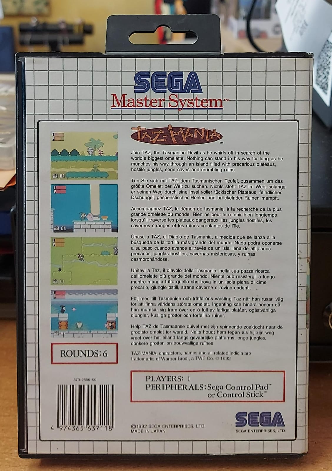 Taz-Mania – Sega Master System (Usato)