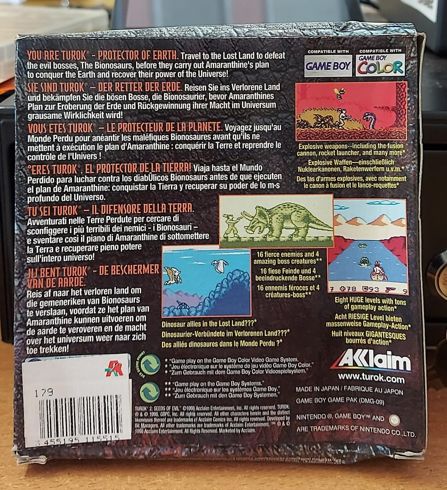 Turok 2 Seeds of Evil Game Boy - Cartuccia Originale