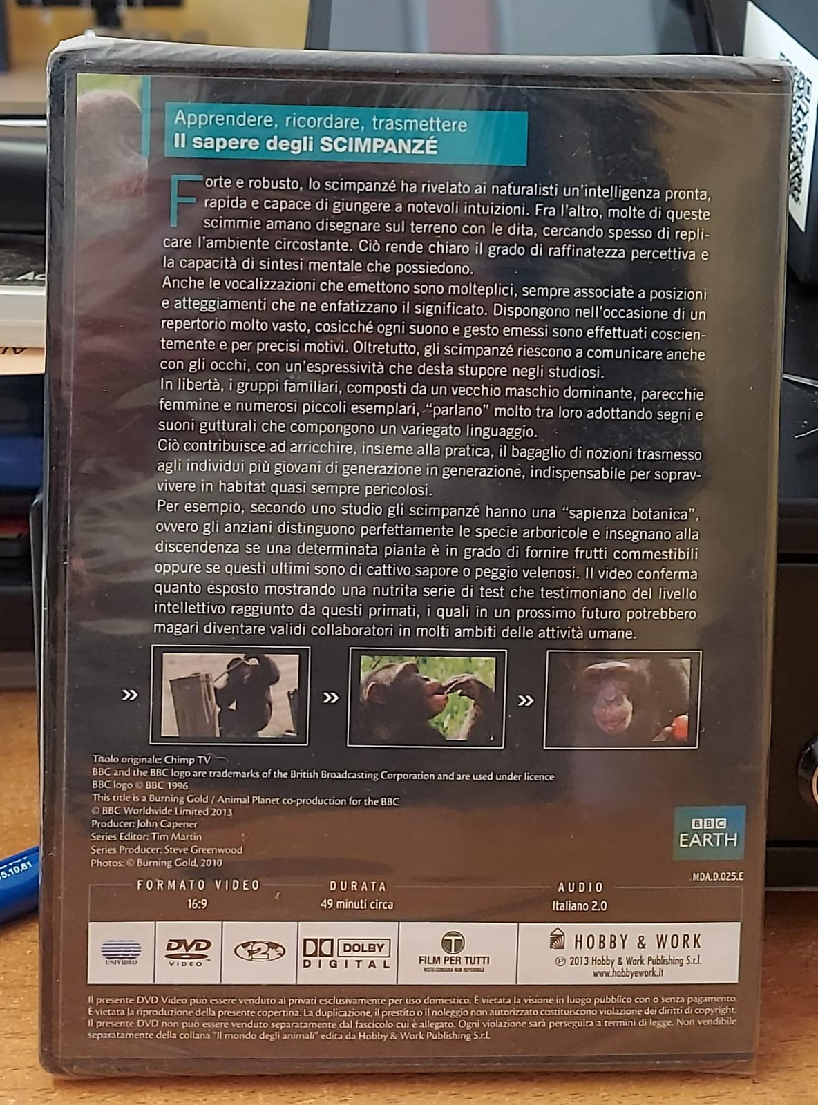 IL SAPERE DEGLI SCIMPANZÉ - Il Mondo degli Animali BBC | DVD Nuovo Sigillato