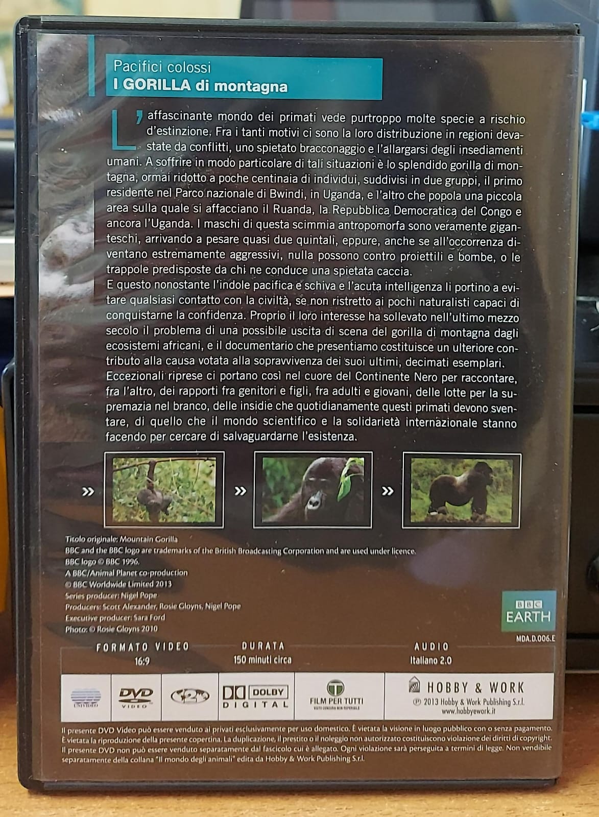 I GORILLA DI MONTAGNA - Il Mondo degli Animali BBC | DVD Usato