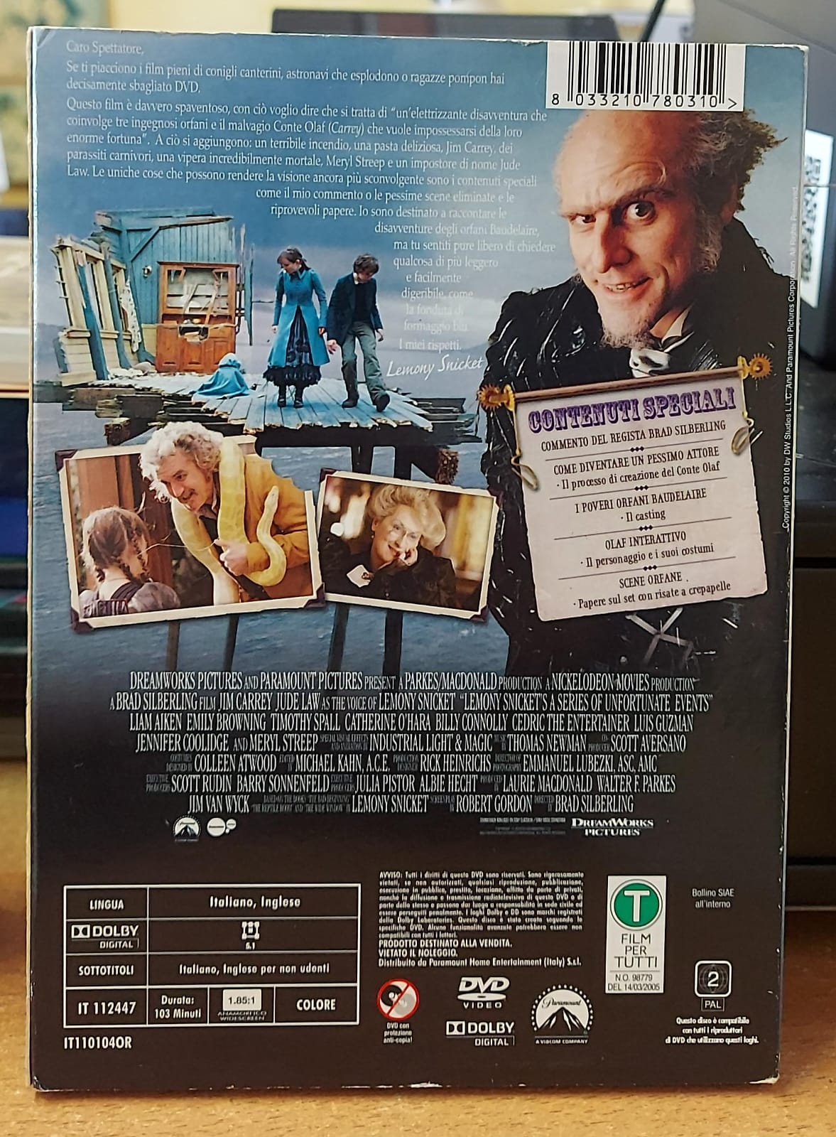 Lemony Snicket - Una Serie di Sfortunati Eventi DVD - Copertina Lenticolare