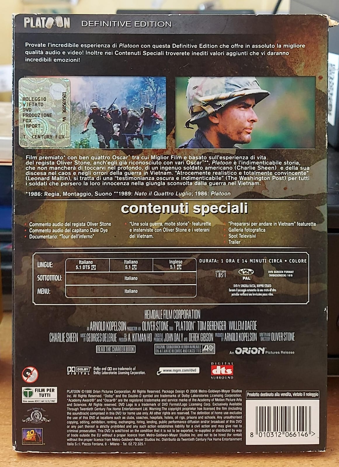 Platoon - Definitive Edition (2 DVD + Cartoline)