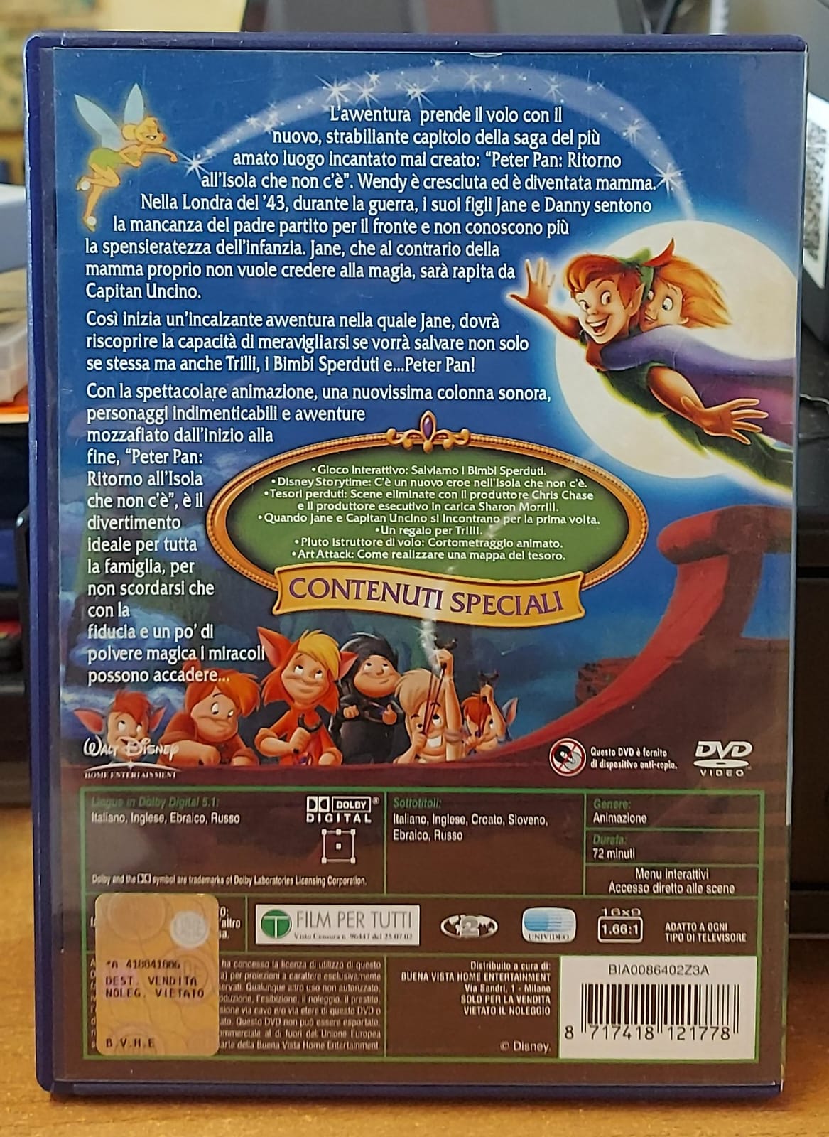 Peter Pan – Ritorno all'Isola che non c'è DVD Usato