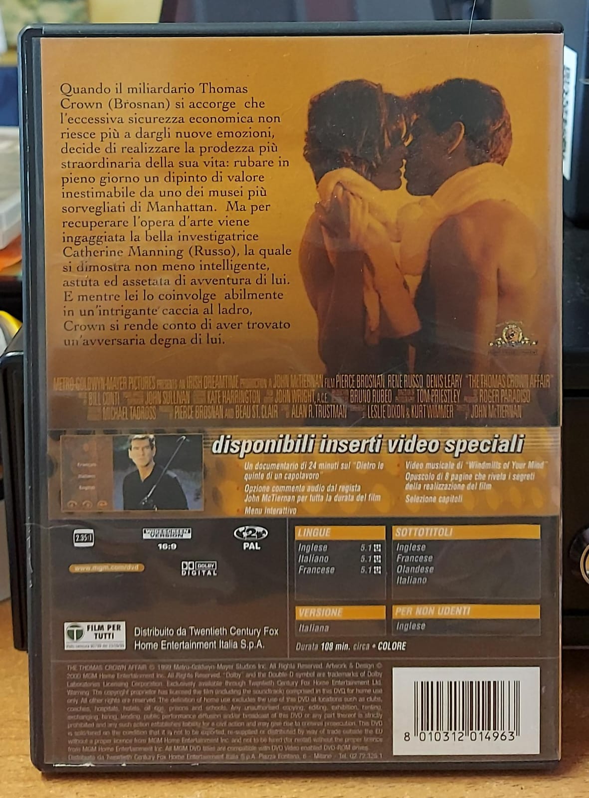 Gioco a Due (1999) – DVD | The Thomas Crown Affair | Brosnan Russo