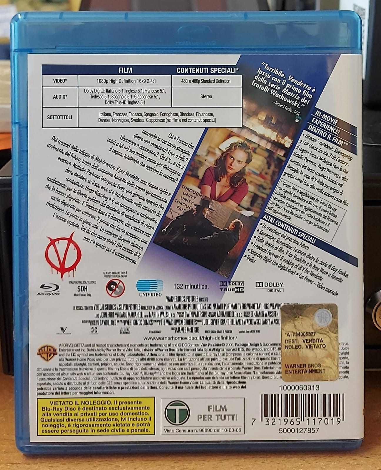 V per Vendetta (Blu-ray) – Natalie Portman, Hugo Weaving