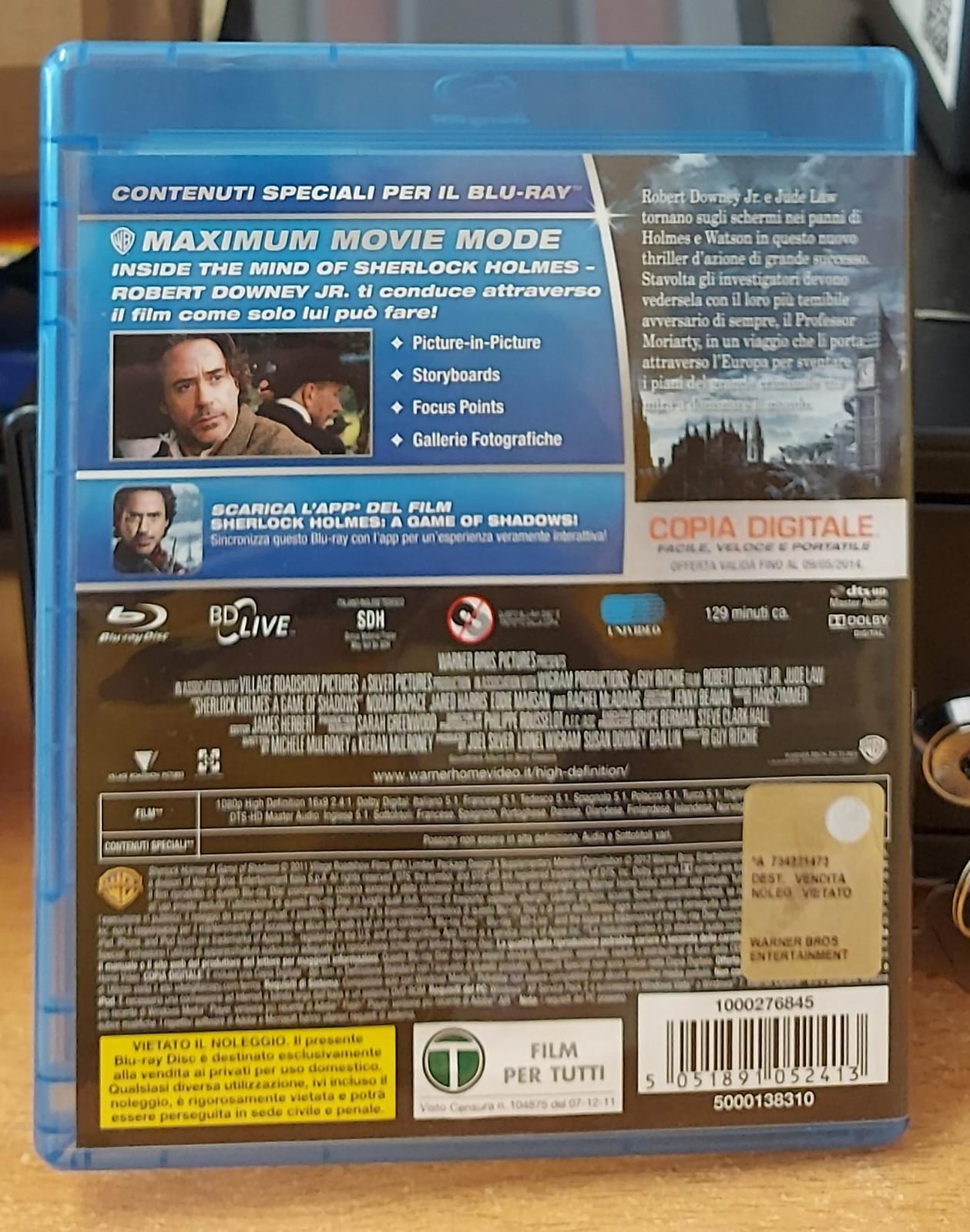 Sherlock Holmes – Gioco di Ombre | Blu-ray + DVD | Robert Downey Jr.
