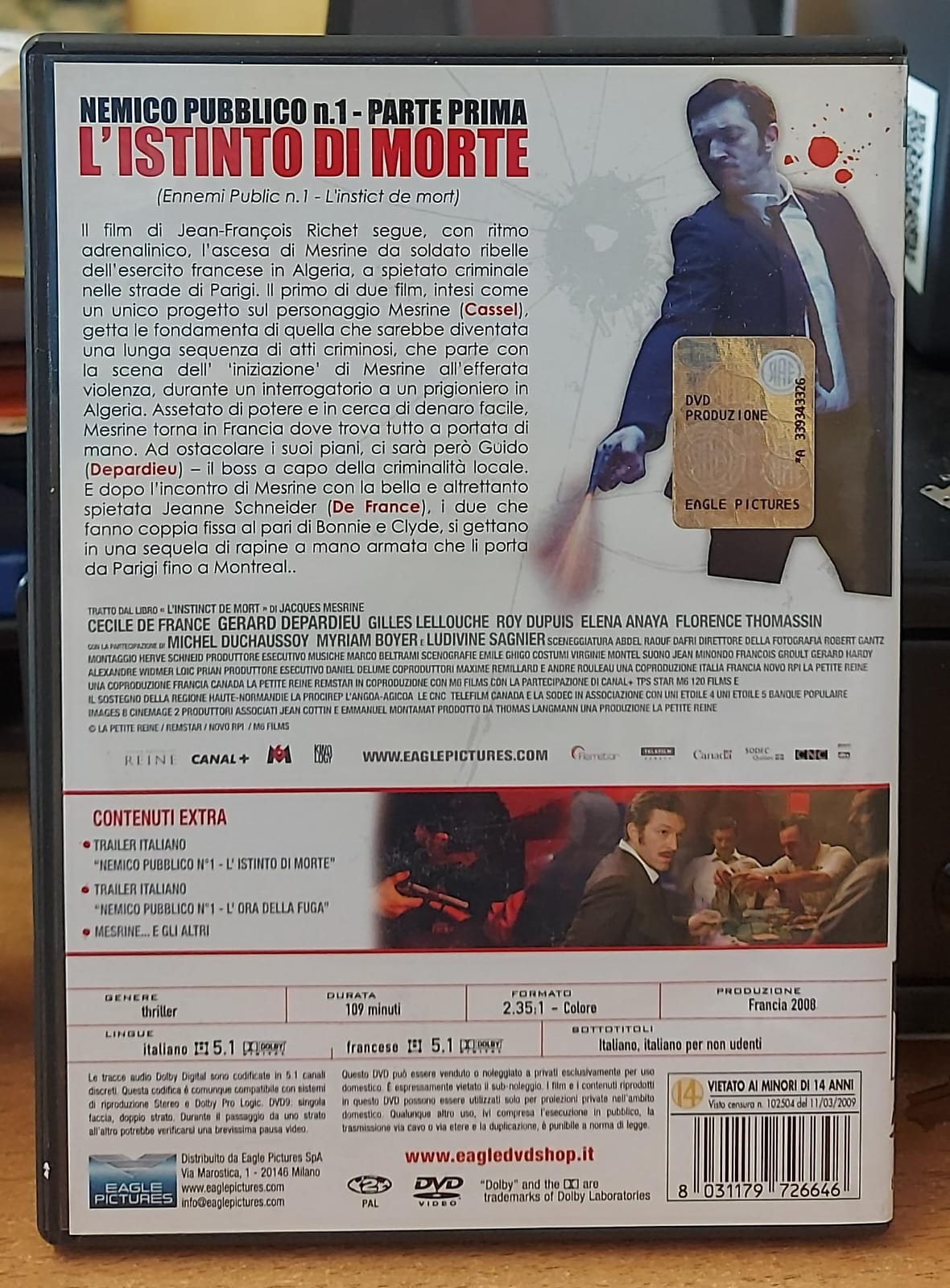 Nemico Pubblico N.1 - L'Istinto di Morte (DVD Usato)