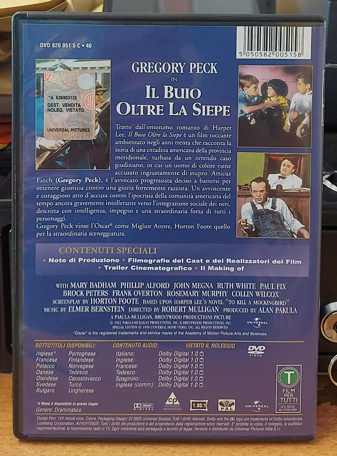 Il Buio Oltre la Siepe DVD Usato | Gregory Peck | Classico Oscar