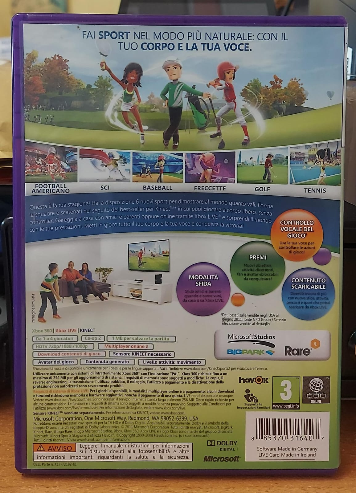 Kinect Sports: Stagione 2 - Xbox 360 (Richiede Kinect) | Usato