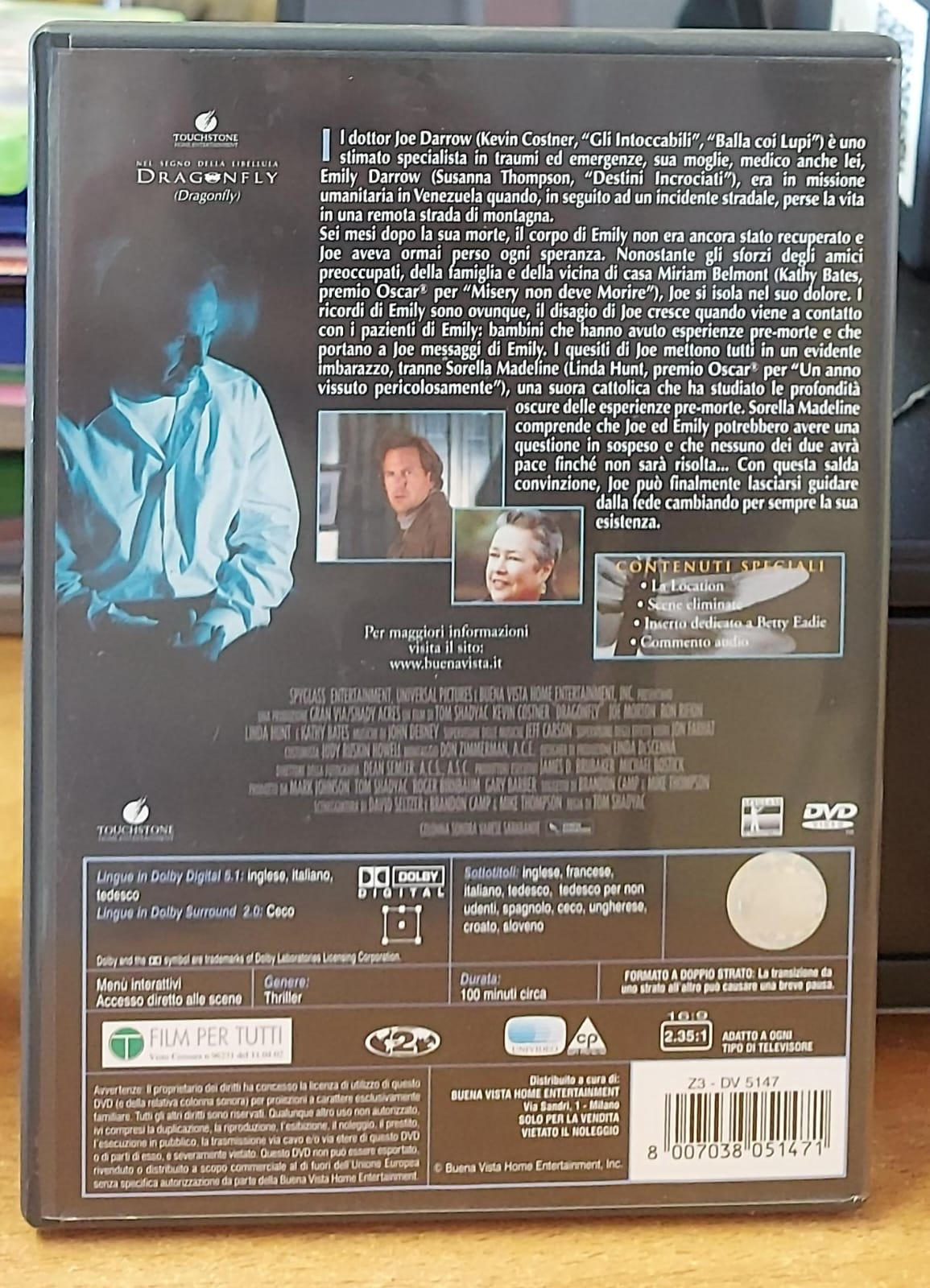 Dragonfly – Il Segno della Libellula DVD con Kevin Costner Usato