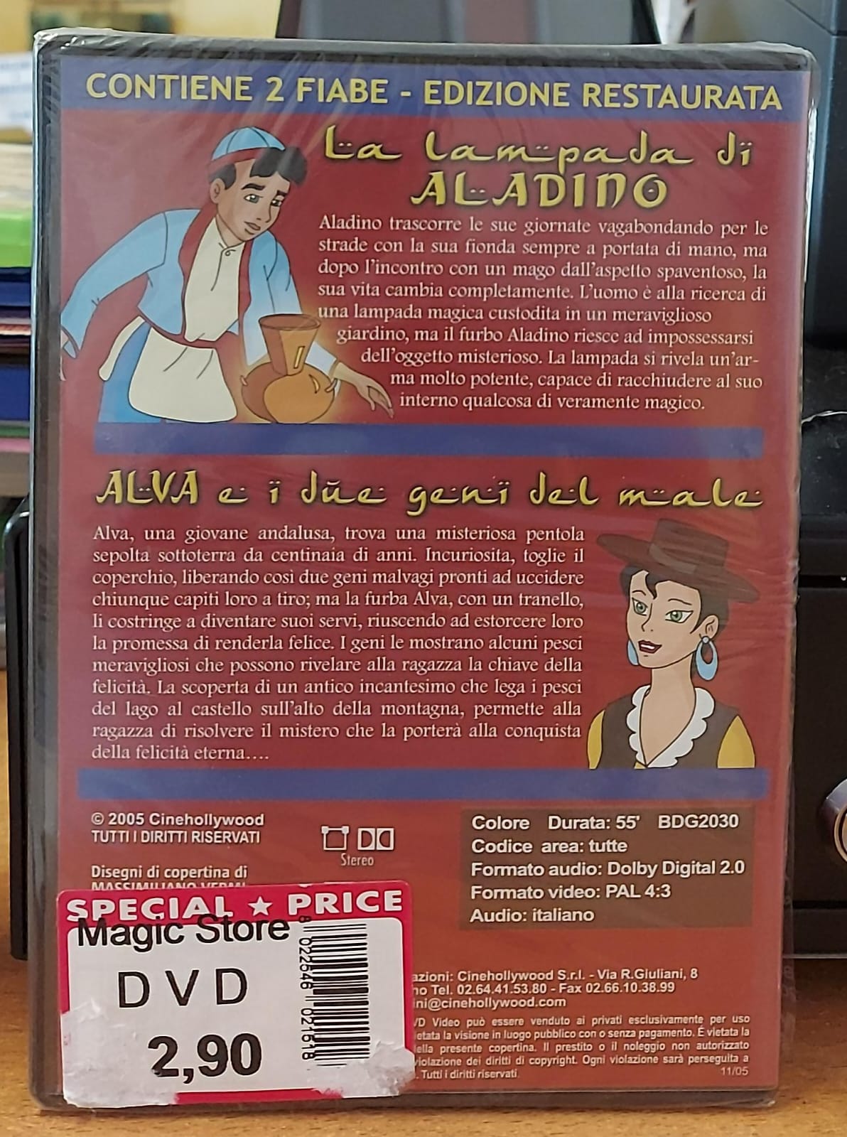 La Lampada di Aladino + Alva e i Due Geni del Male - DVD Nuovo Sigillato (2 Fiabe)