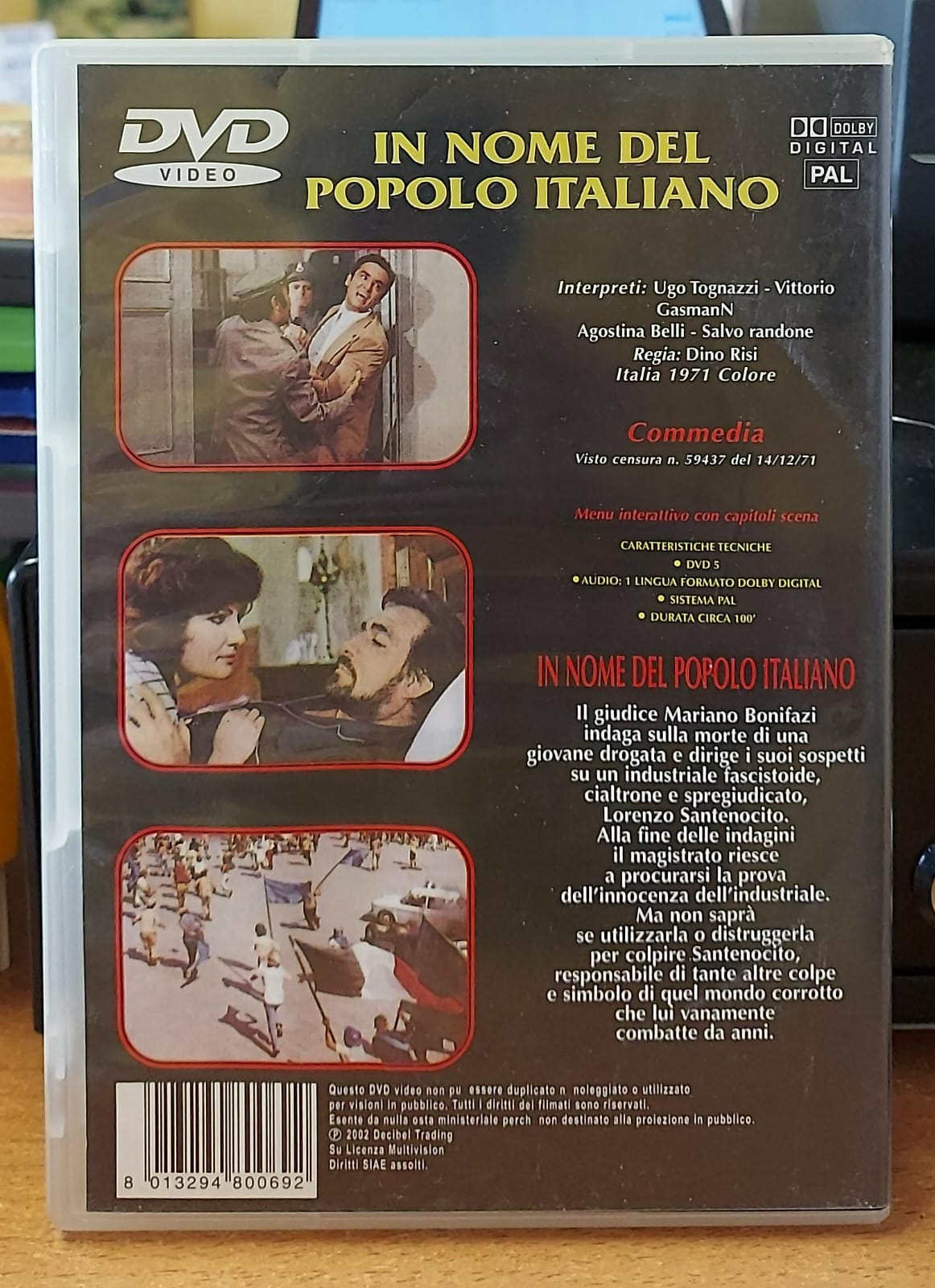 In Nome del Popolo Italiano – DVD Usato