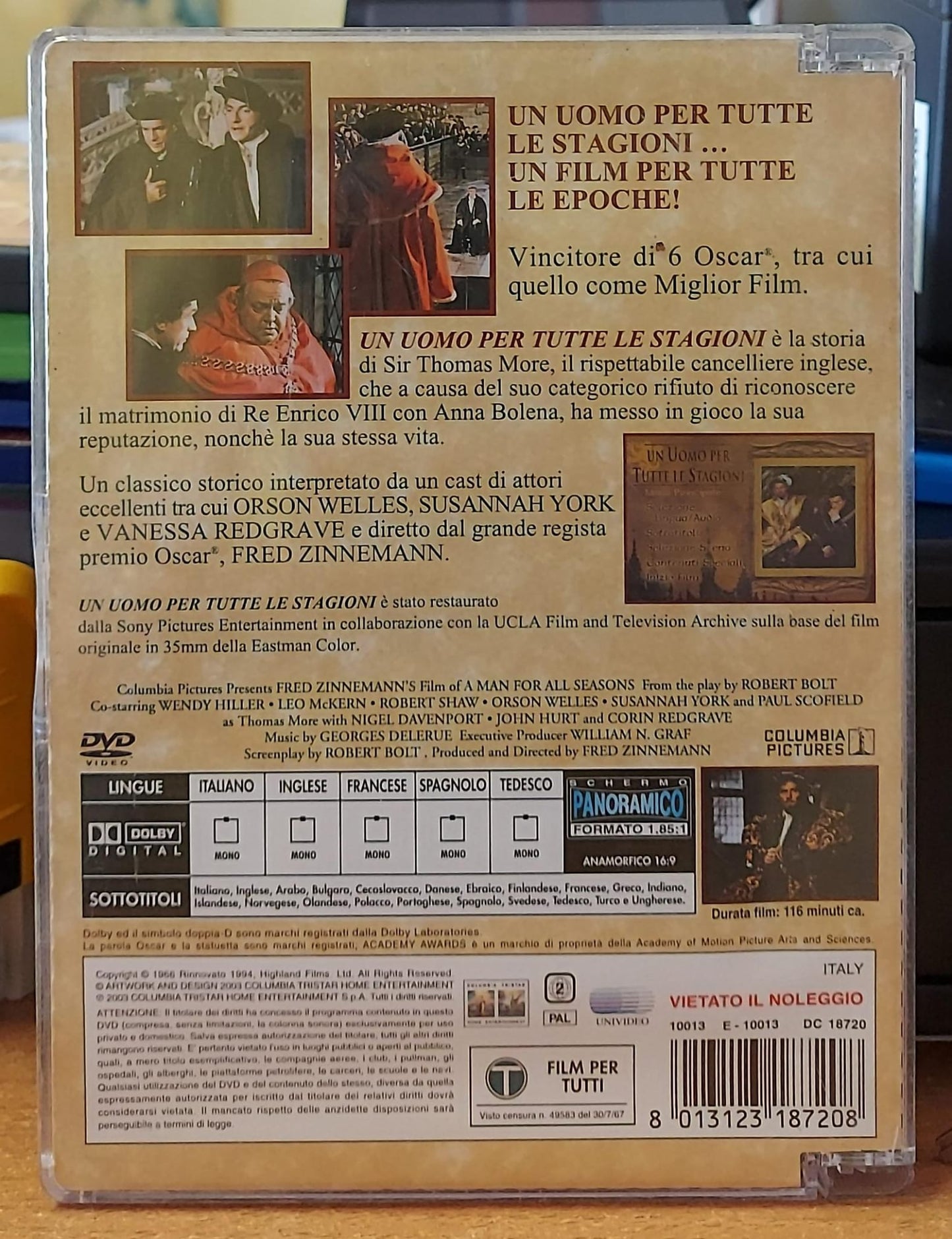 Un Uomo per Tutte le Stagioni – DVD Jewel Box Usato