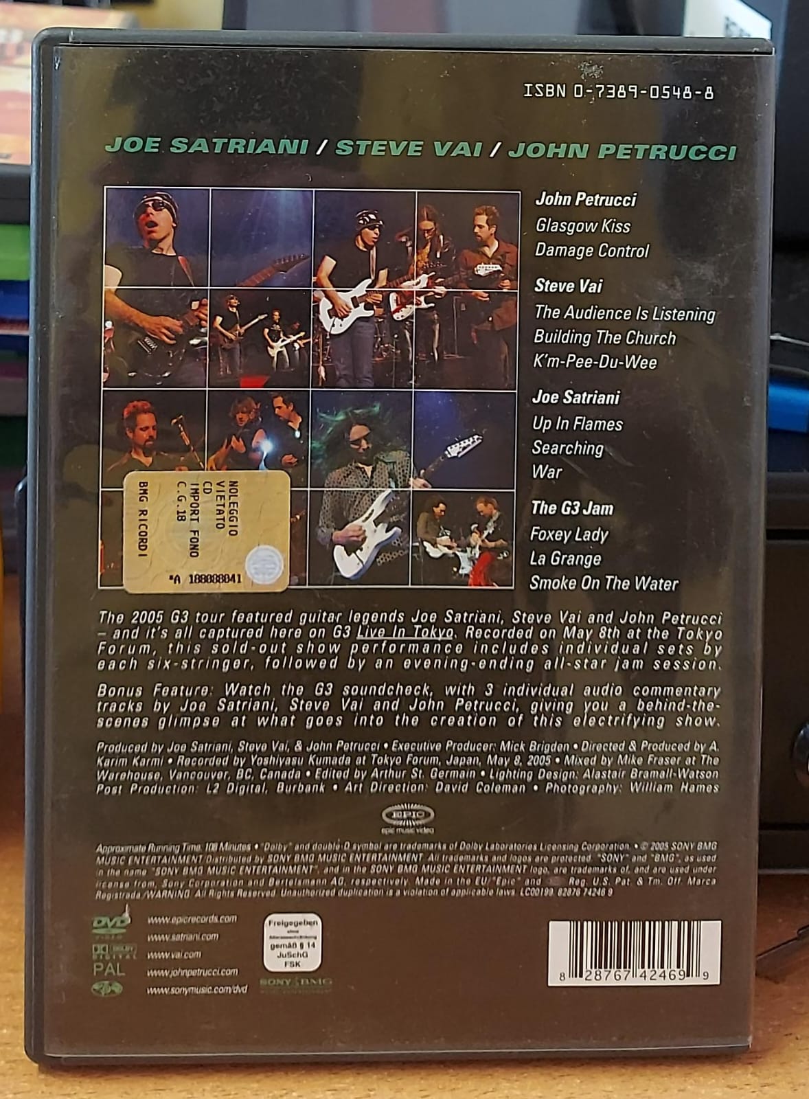 G3: Satriani, Vai, Petrucci – Live in Tokyo DVD Usato