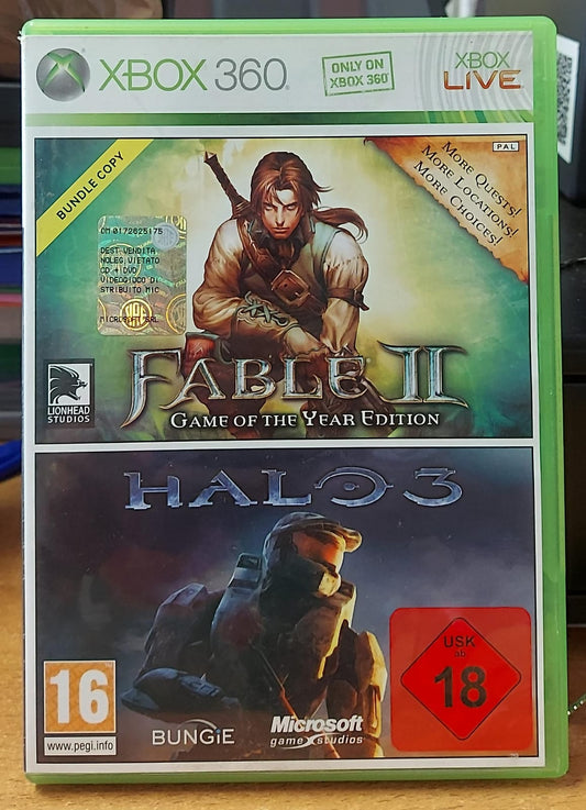 Fable 2 + Halo 3 - Bundle 2 Giochi Xbox 360 Usati