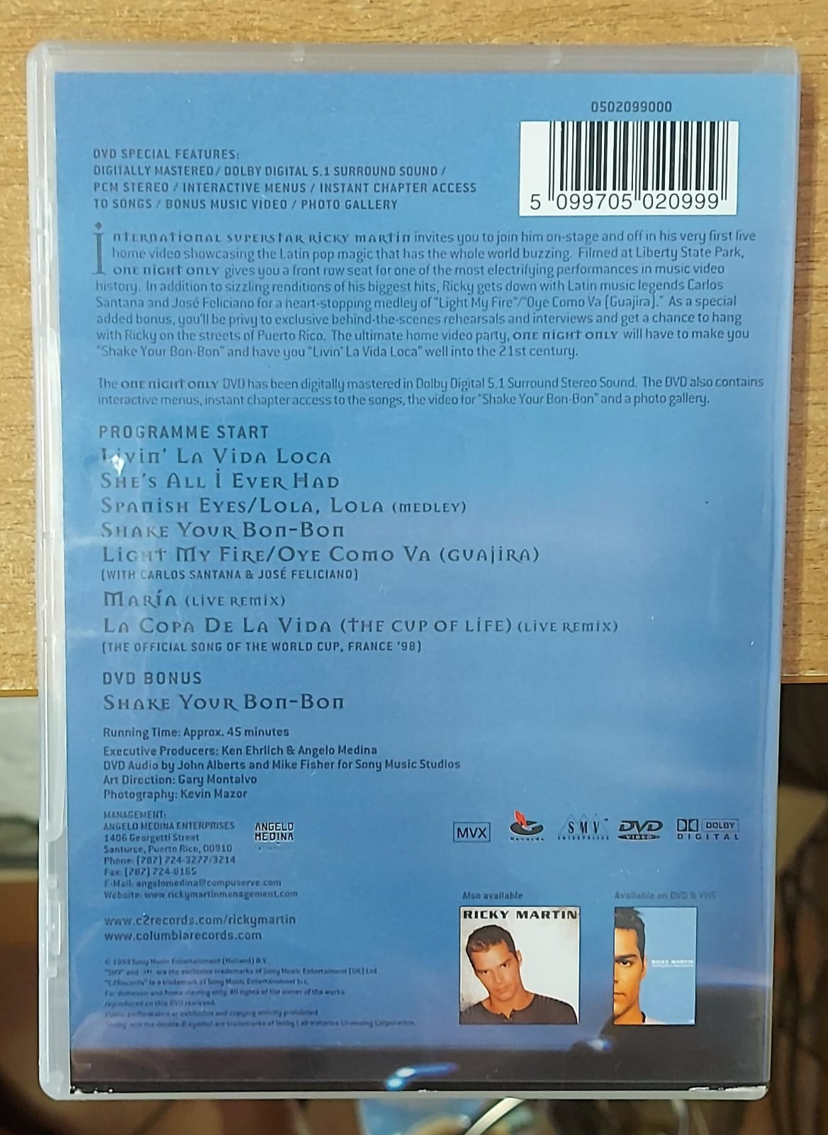 RICKY MARTIN ONE NIGHT ONLY