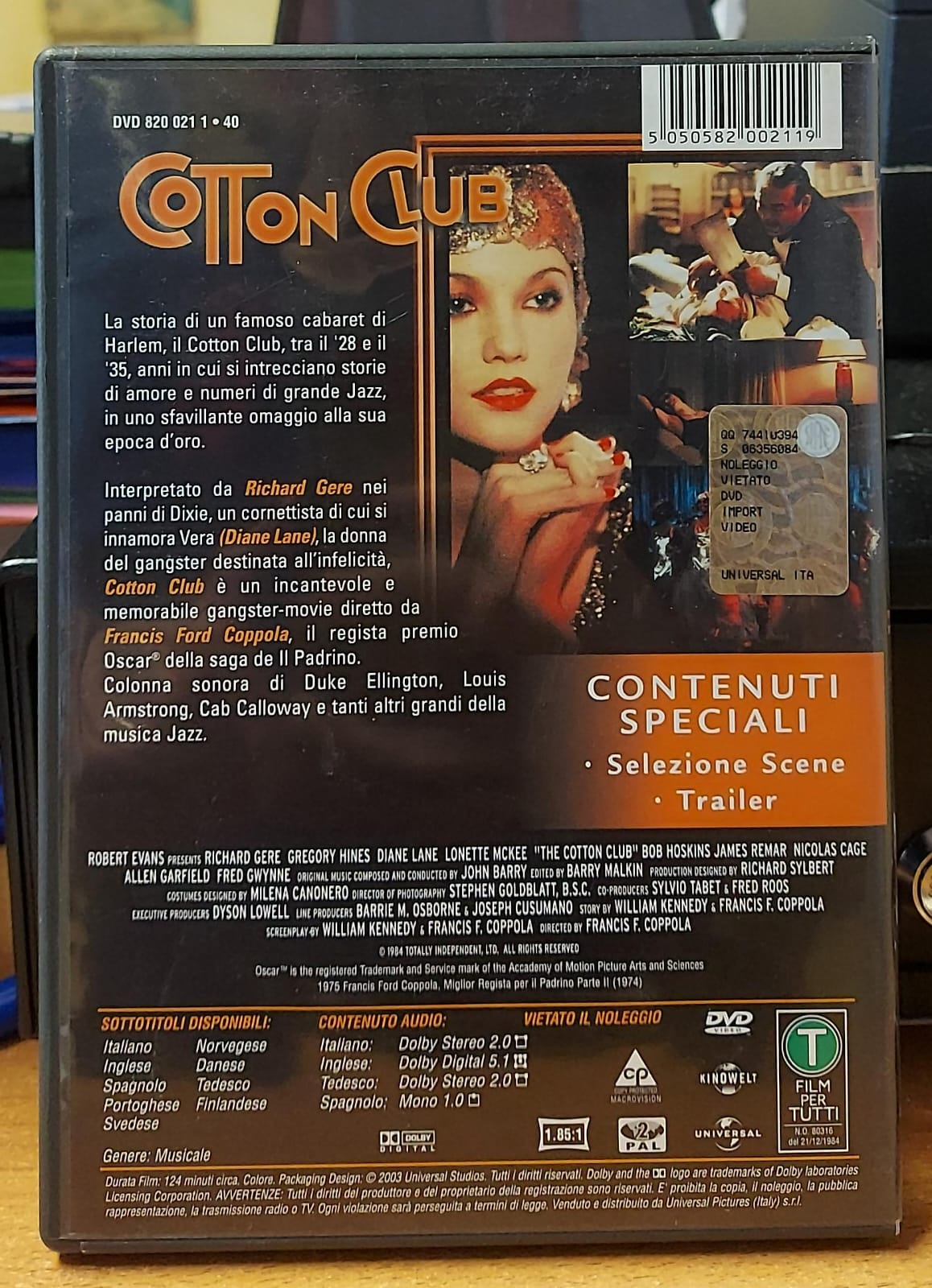 Cotton Club – Francis Ford Coppola DVD (1984)