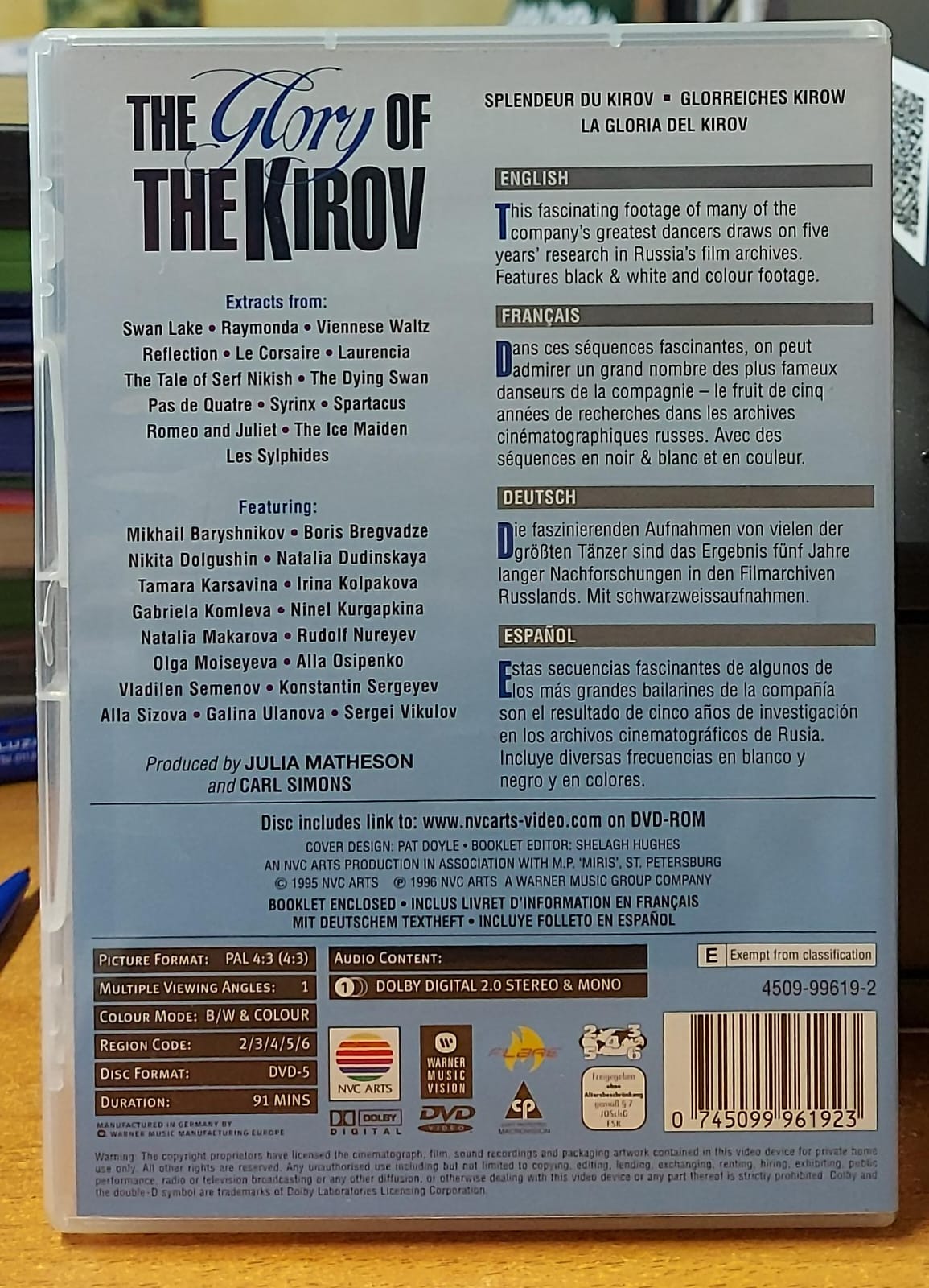 The Glory of the Kirov – Baryshnikov, Nureyev, Makarova DVD
