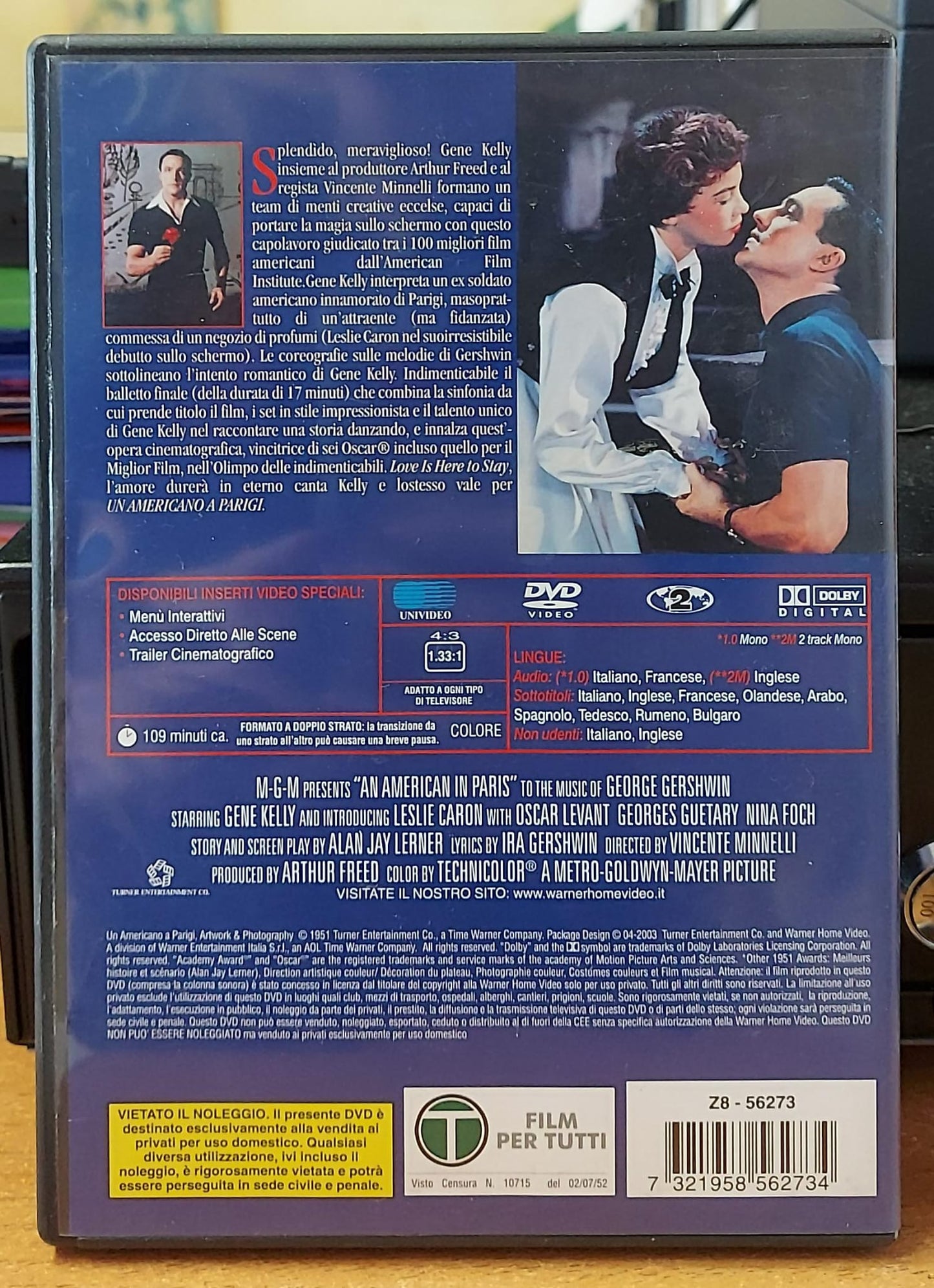 Un Americano a Parigi – Gene Kelly, Leslie Caron DVD | Vincente Minnelli