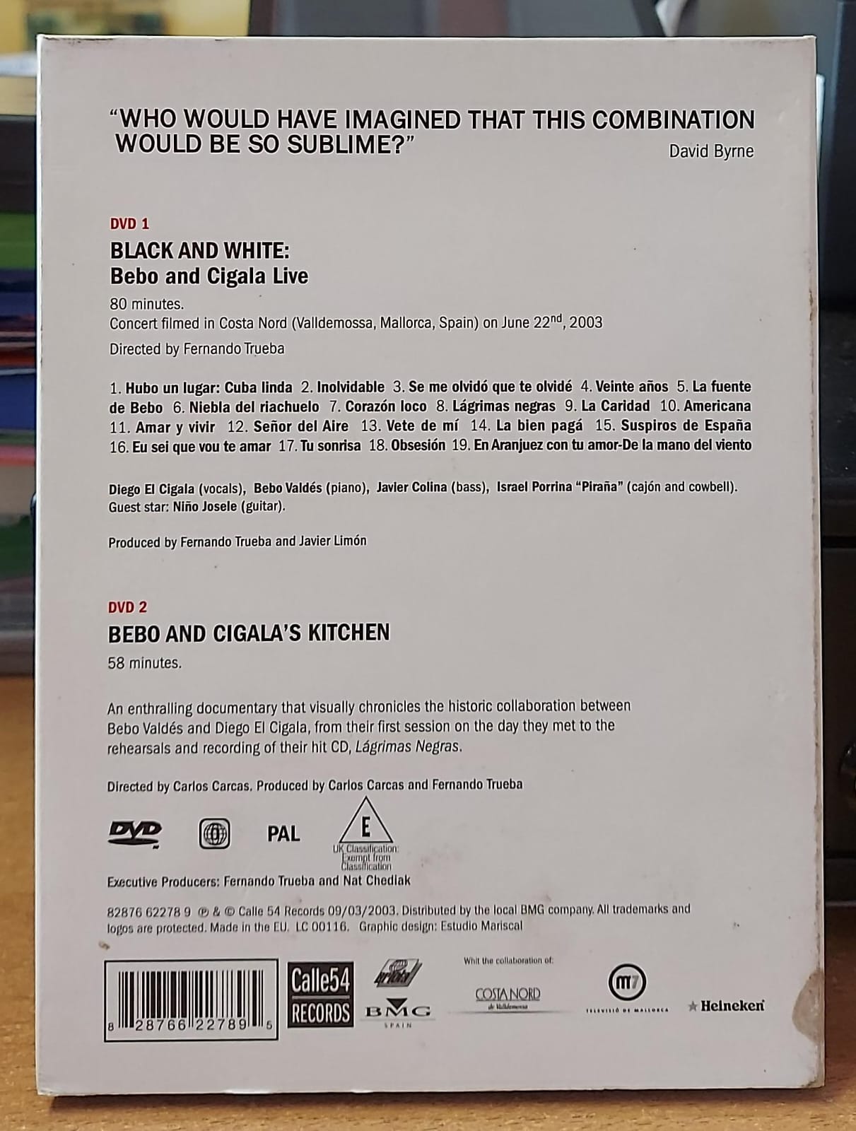 Black and White – Bebo & Cigala Live DVD