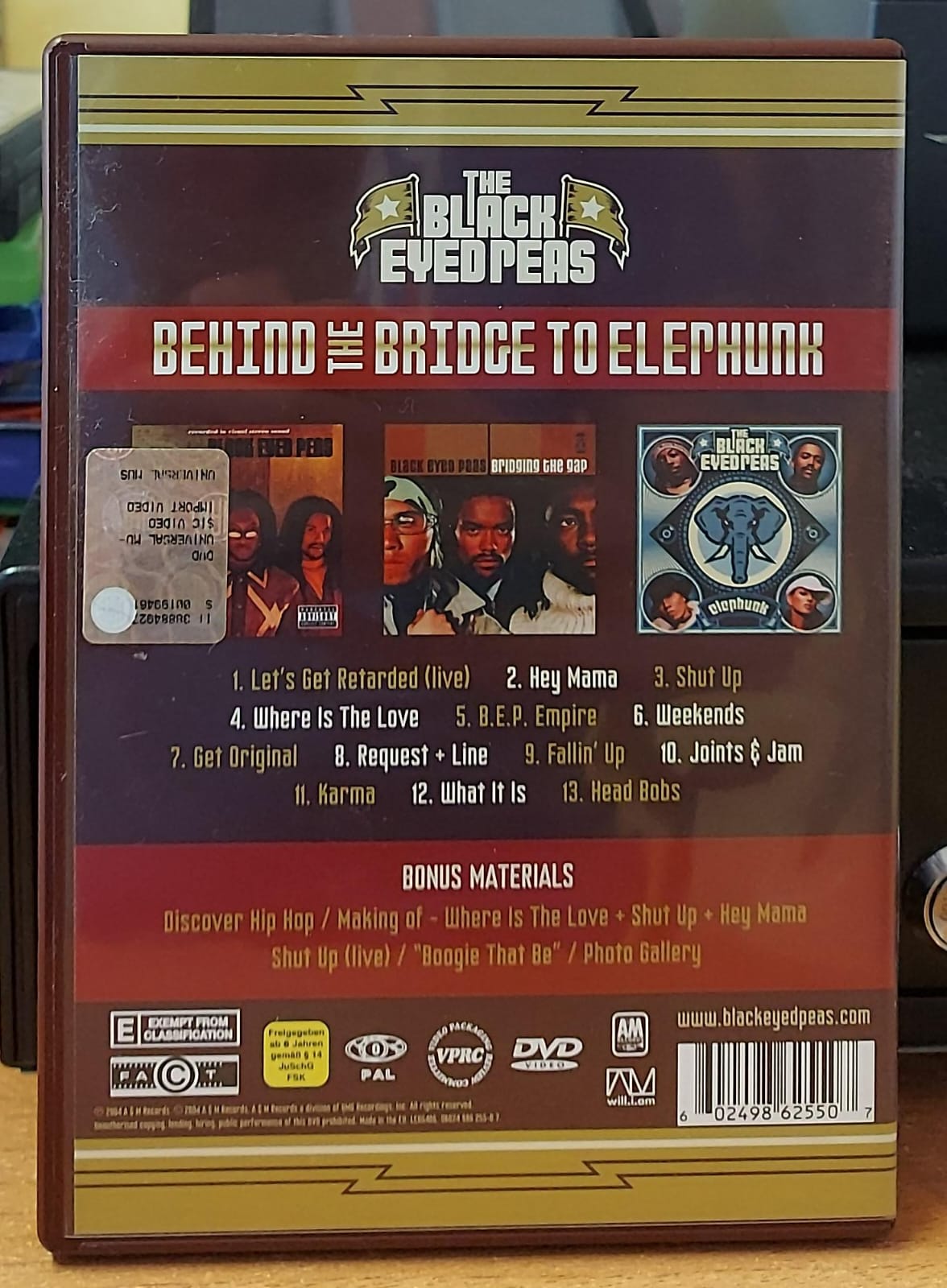 The Black Eyed Peas – Behind the Bridge to Elephunk DVD A&M Universal PAL