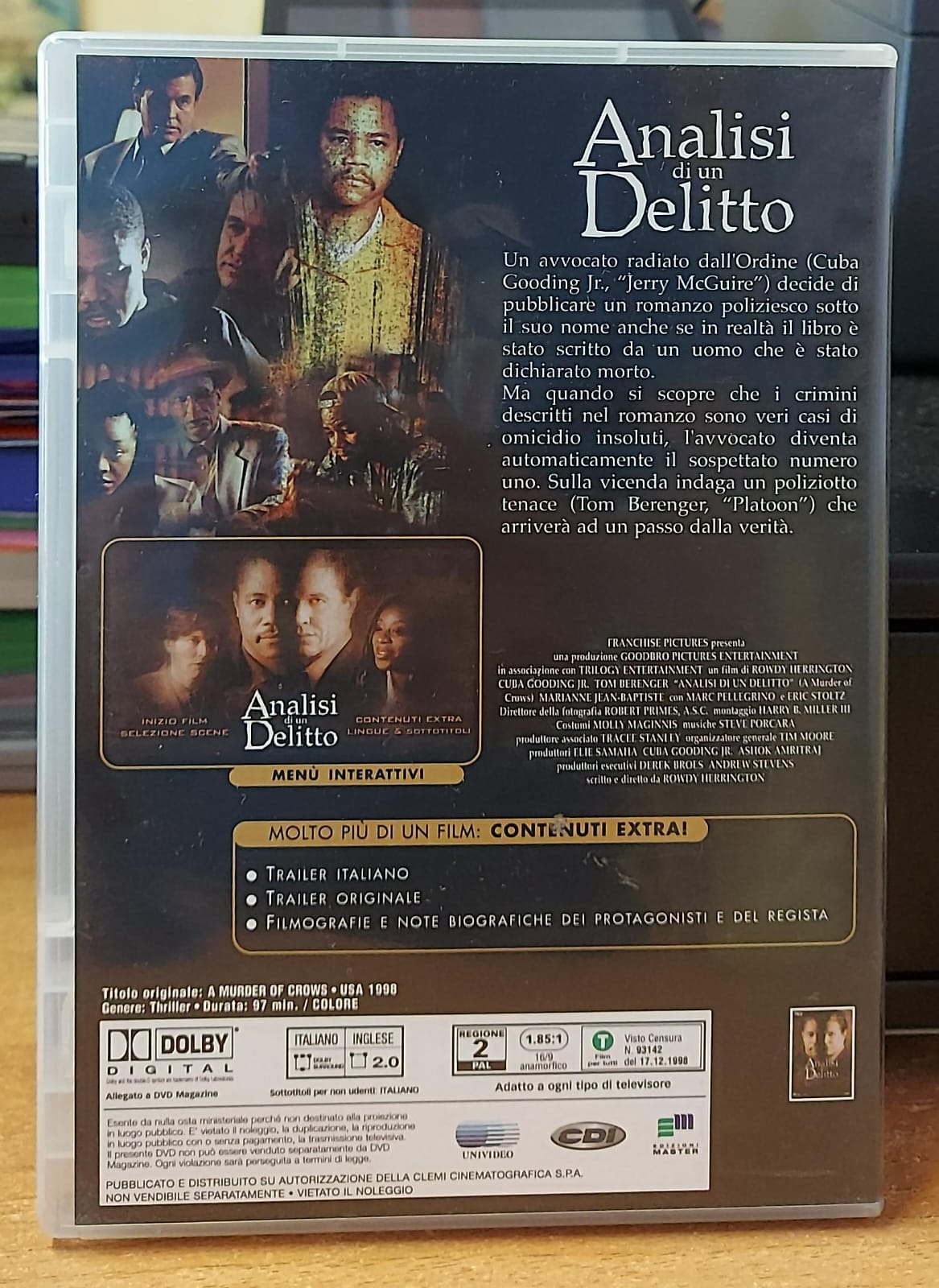 Analisi di un Delitto (A Murder of Crows) – Cuba Gooding Jr., Tom Berenger DVD