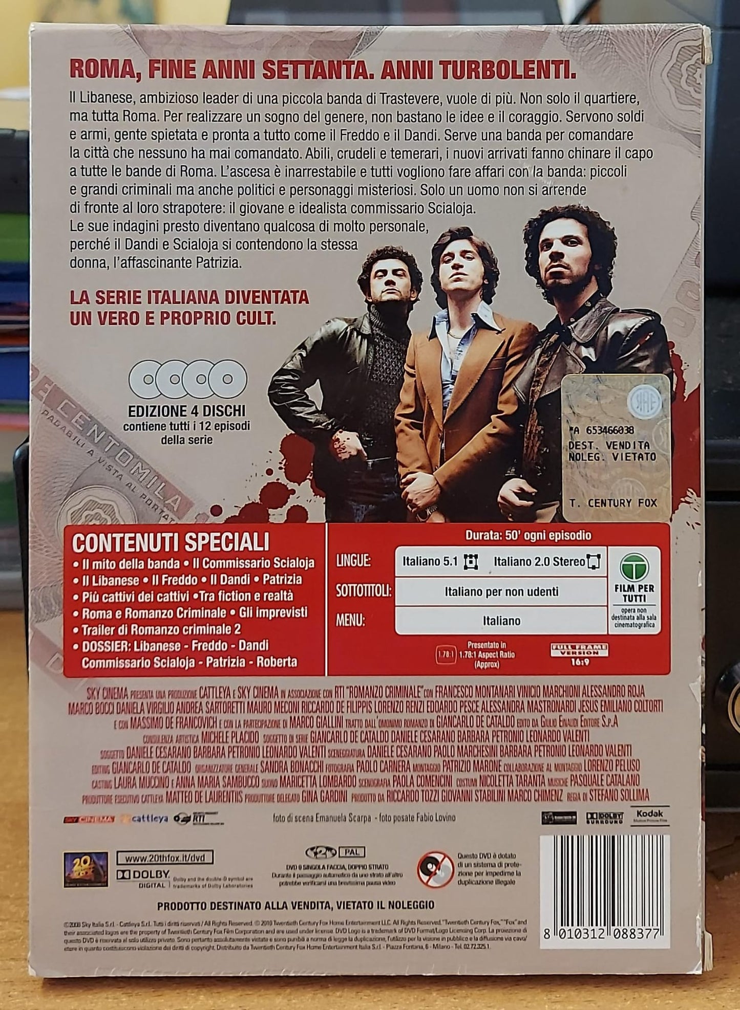 Romanzo Criminale – La Serie Stagione 1 Cofanetto 4 DVD (12 Episodi) Sky Cinema Fox