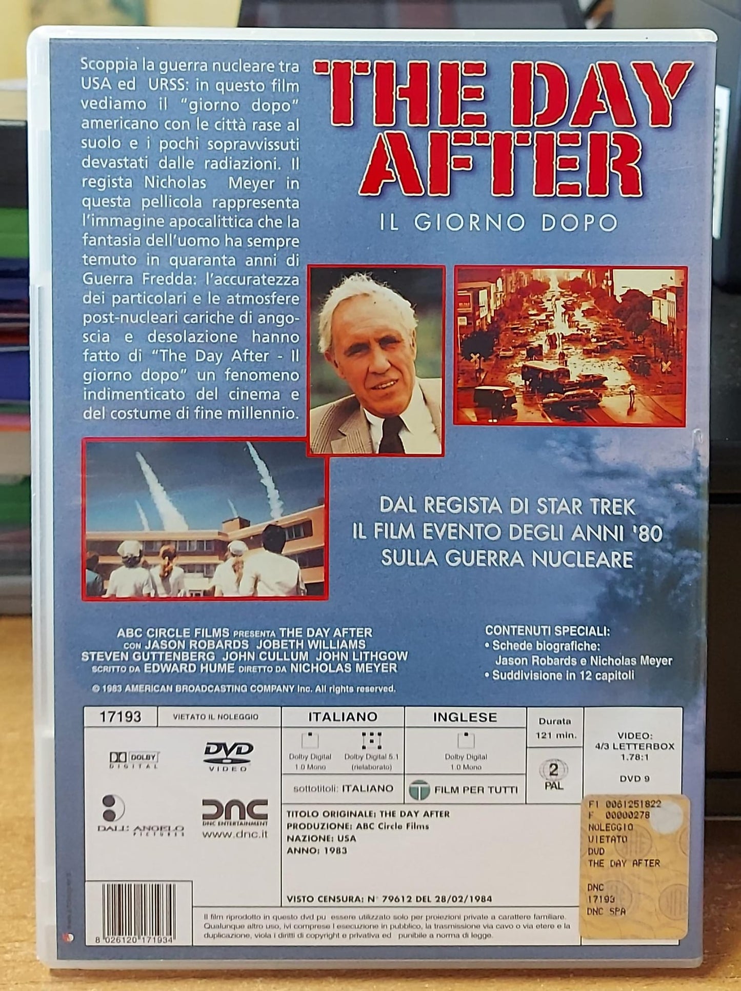The Day After – Il Giorno Dopo, Jason Robards, Steven Guttenberg, John Lithgow DVD 1983