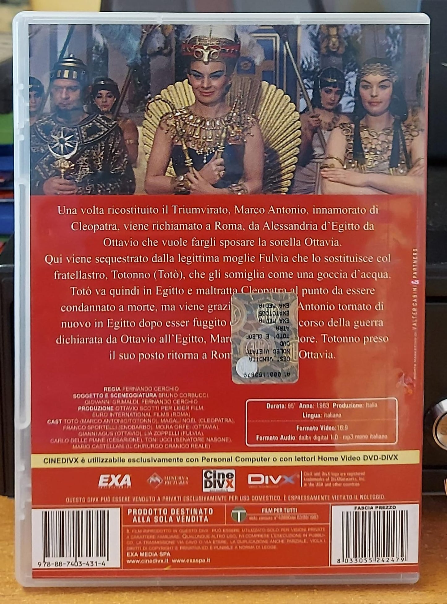 Totò e Cleopatra – DVD CineDivX per Lettore DivX e PC – Minerva Pictures EXA 1963