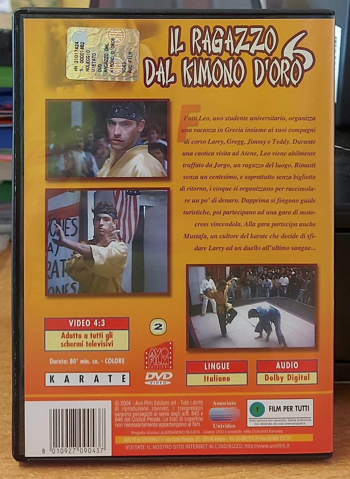 Il Ragazzo dal Kimono d'Oro 6 DVD – Retro con trama e dettagli tecnici