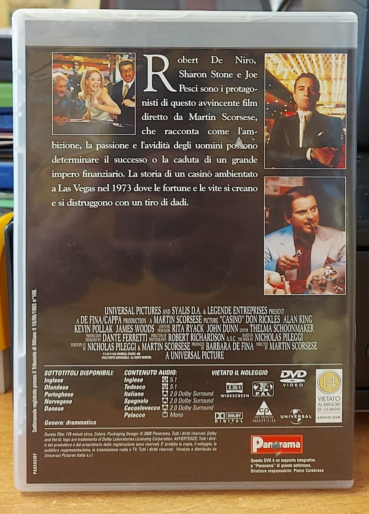 Casinò DVD – Copertina retro