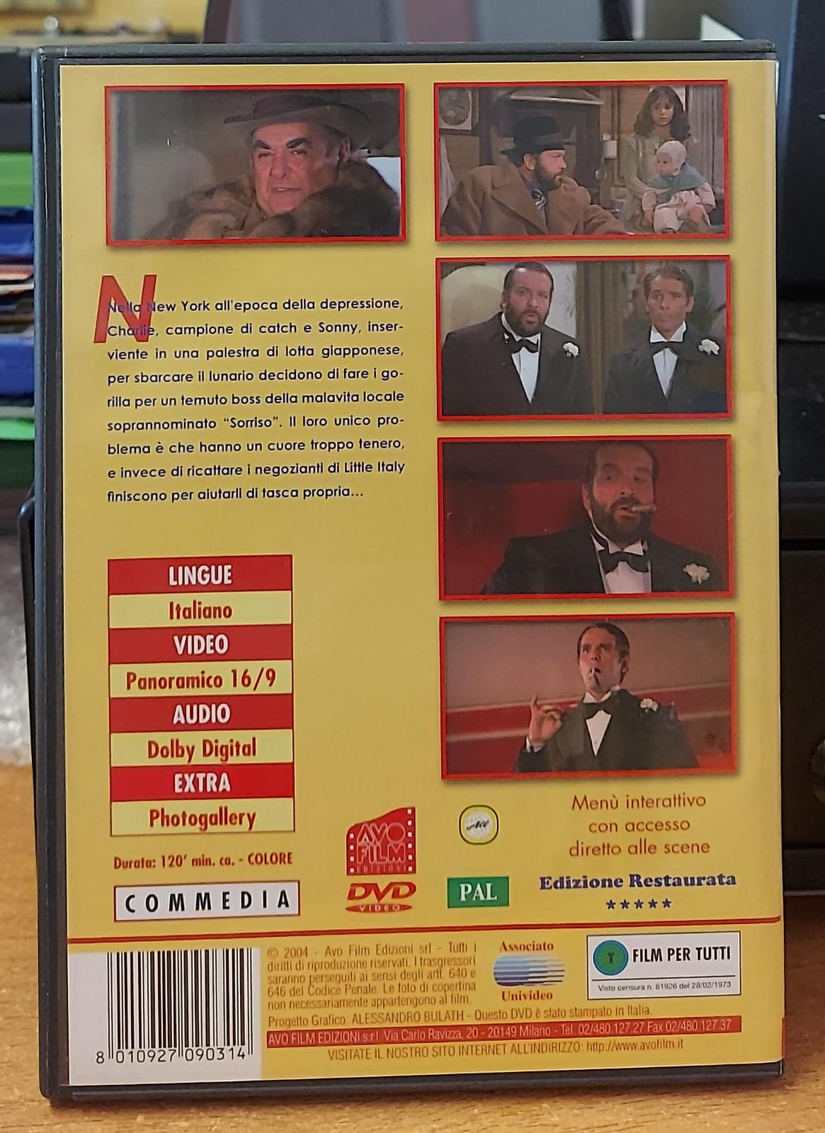 Anche gli Angeli Mangiano Fagioli DVD – Retro con specifiche tecniche