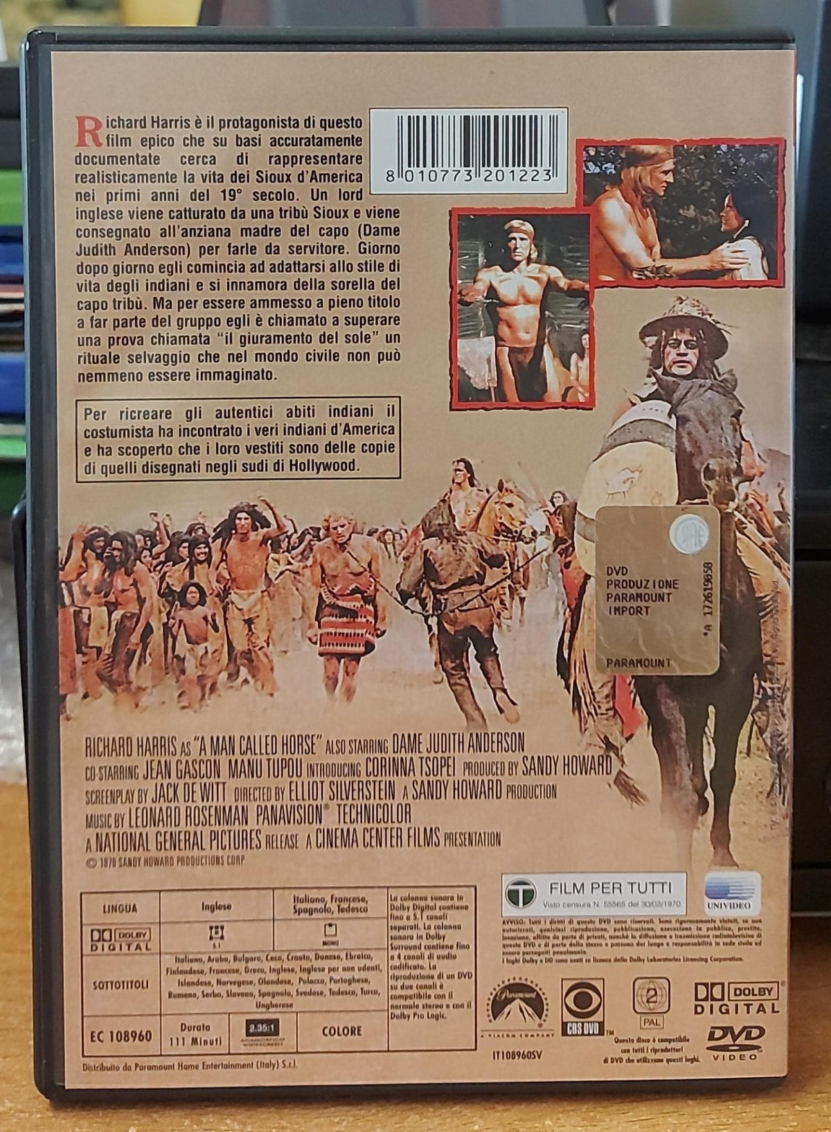 Un Uomo Chiamato Cavallo – Copertina anteriore DVD