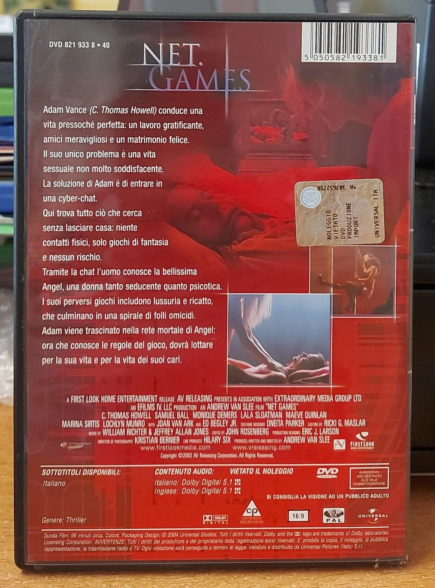 Net Games – Copertina posteriore DVD