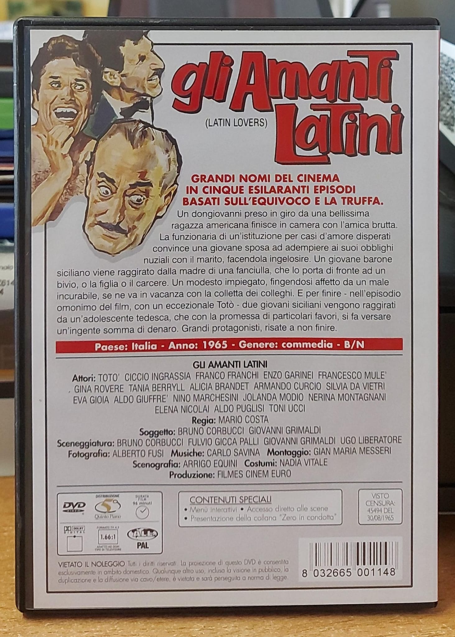 Gli Amanti Latini DVD - copertina retro