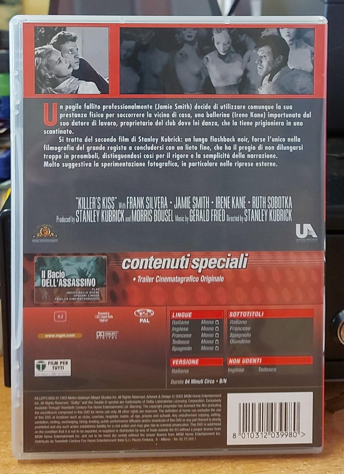 Il Bacio dell'Assassino DVD - copertina retro