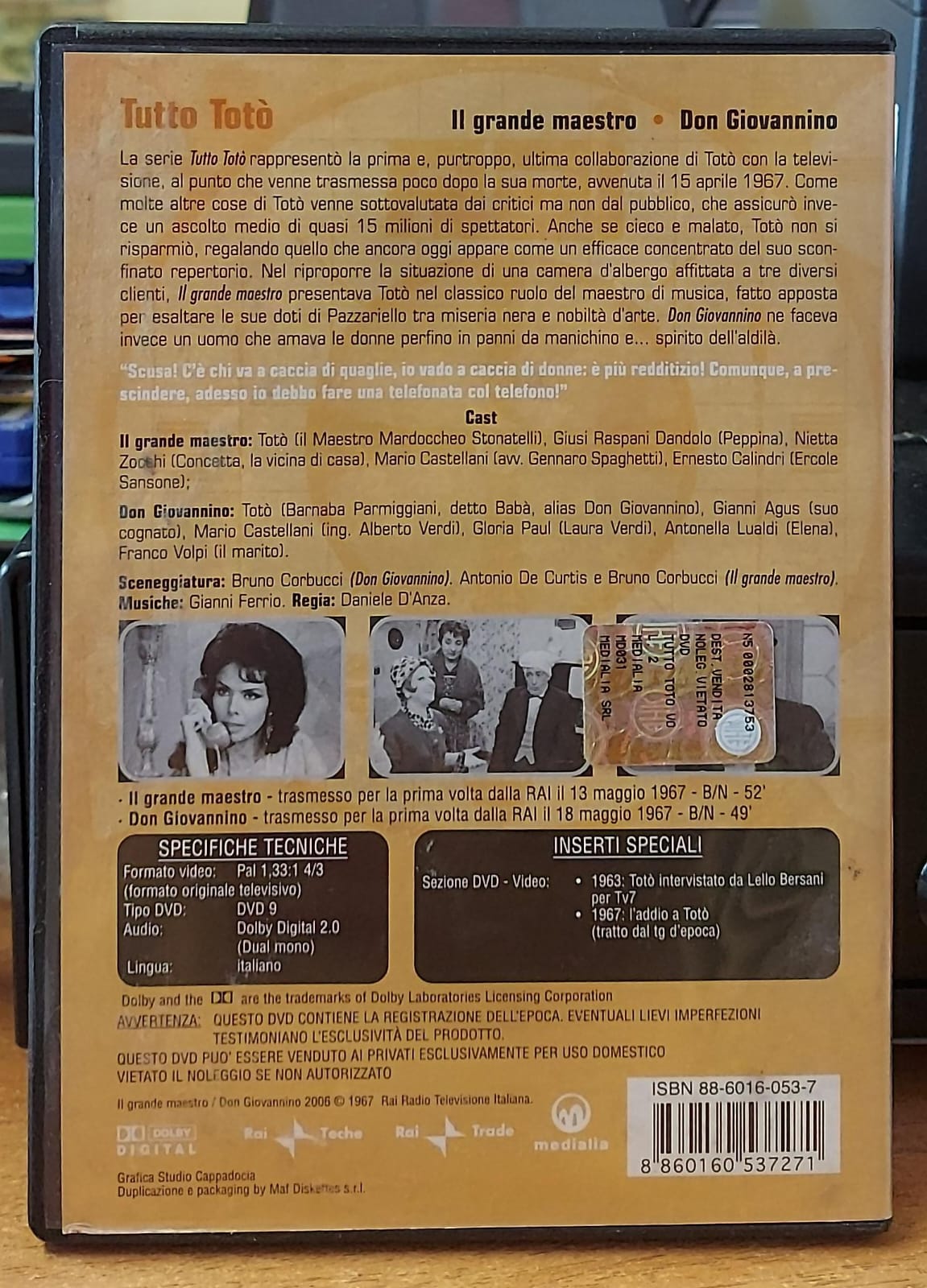 Copertina del DVD Tutto Totò Il grande maestro e Don Giovannino